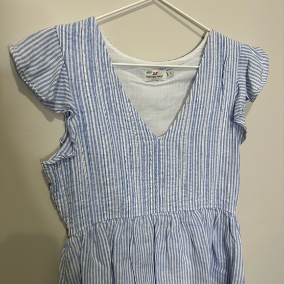 Vineyard Vines Linen Striped Pintuck Dress - Picture 3 of 5